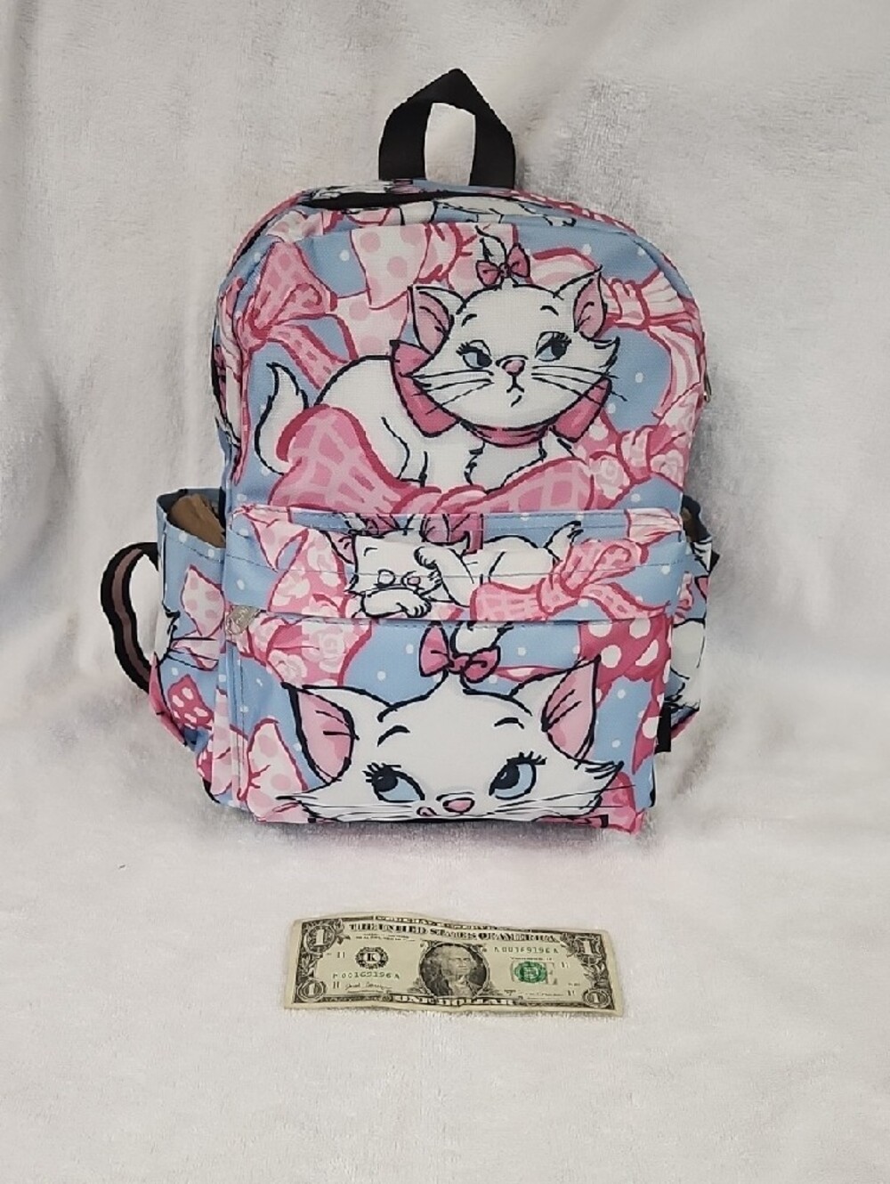 Disney Kids Backpack Pink and Light Blue Marie Cat Design - Picture 2 of 8